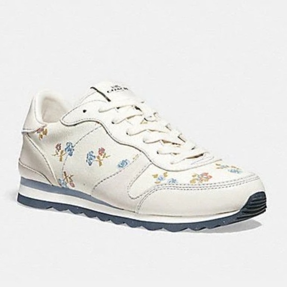 Coach C142 runner rose feminine athletic sneakers floral quiet luxury - Picture 6 of 11